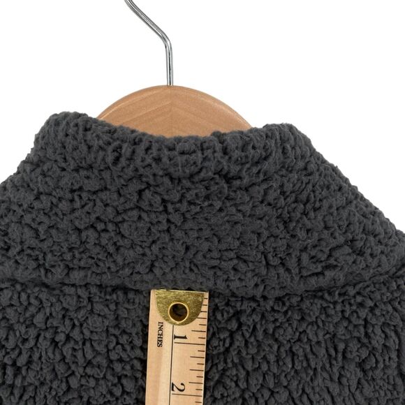 Express Jacket Womens Small Gray Sherpa Faux Long Sleeve Mock Neck Full Zip - Picture 13 of 14